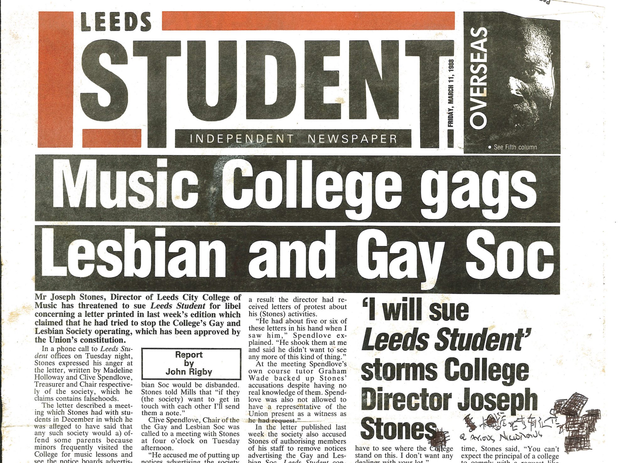From the Leeds Student, 11 March 1988
